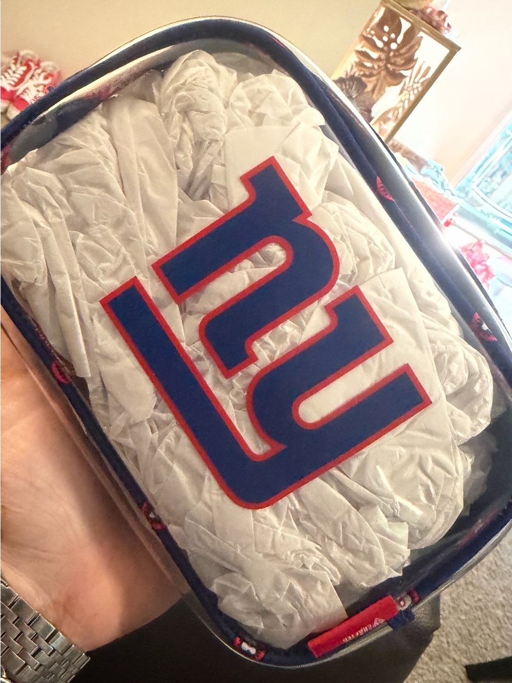 Vera Bradley Clear NY Giants  Cosmetic Pouch -